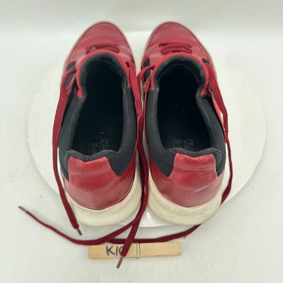 Salvatore Ferragamo Men Size 9EE Red Burgundy Black Leather Low Top Lace Up Shoe - Picture 9 of 11